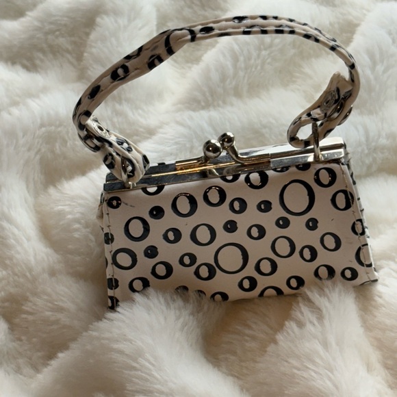Handbags - Polka Dot Mini Handbag - Black and White